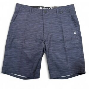 Hurley Hybrid Walk Shorts Mens 36 NWT Navy Blue Heathered Stretch Chino